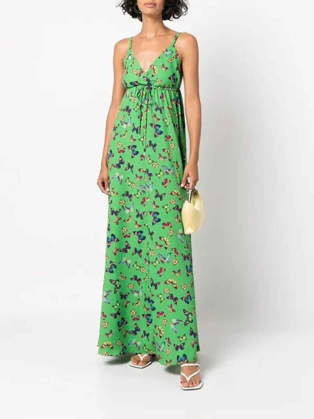L'AGENCE Sachi Green Colorful Butterfly Sleeveless Maxi Dress XS